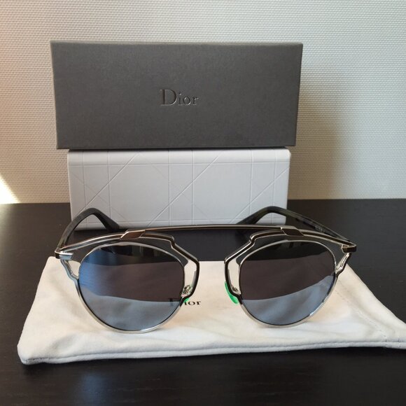 DIOR So Real Aviator Sunglasses Blue Mirror Lens NSY/T7 - Picture 3 of 7